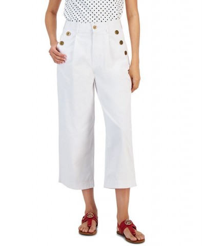 Women's Wide-Leg Sailor Chino Pants White $48.76 Pants