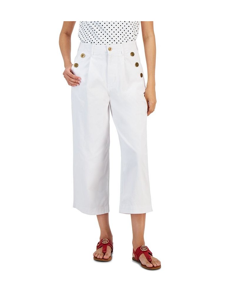 Women's Wide-Leg Sailor Chino Pants White $48.76 Pants