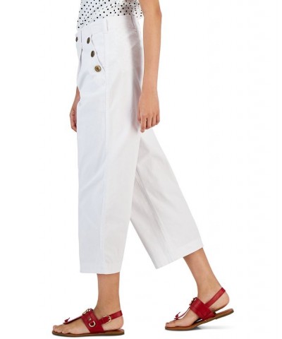 Women's Wide-Leg Sailor Chino Pants White $48.76 Pants