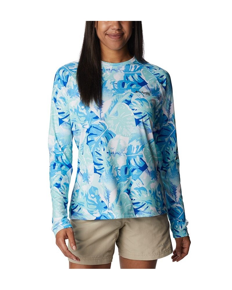 Women's PFG Super Tidal Tee™ Omni-Shade™ T-Shirt Blue $30.60 Tops