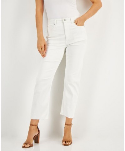 Women's Raw-Hem High-Rise Jeans White $19.23 Jeans