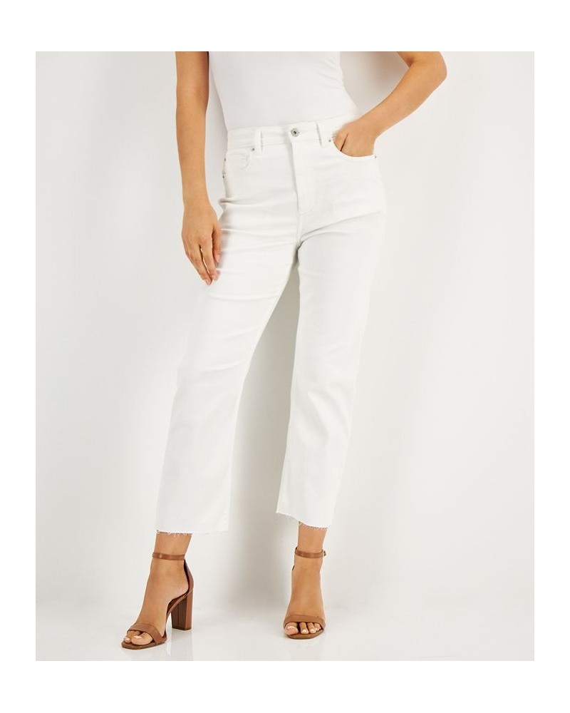 Women's Raw-Hem High-Rise Jeans White $19.23 Jeans