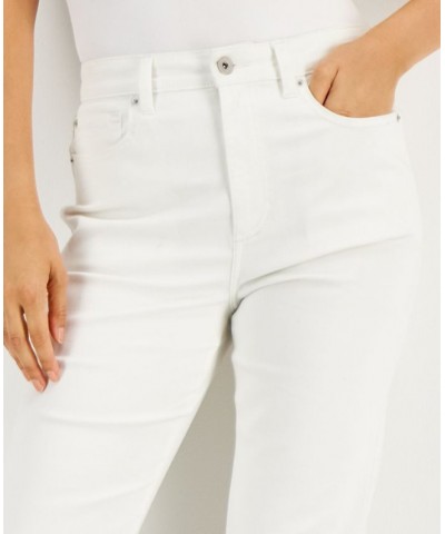 Women's Raw-Hem High-Rise Jeans White $19.23 Jeans