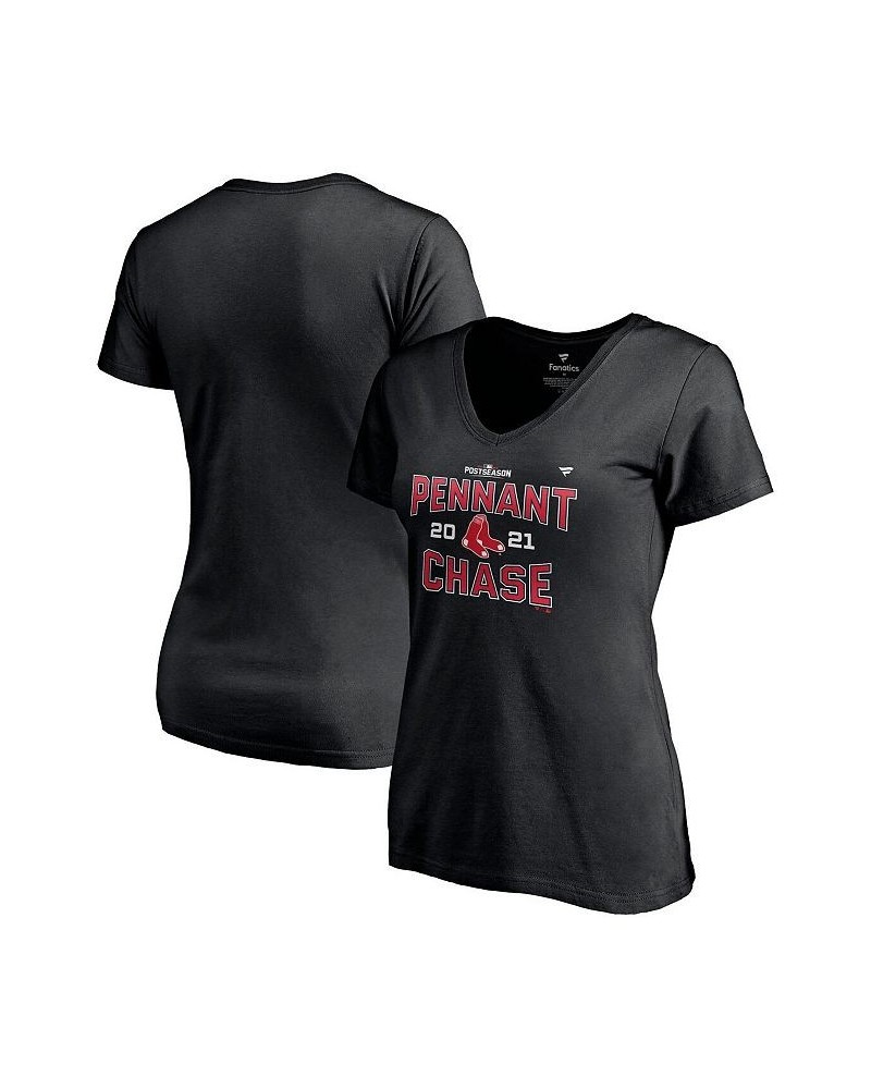 Women's Branded Black Boston Red Sox 2021 Division Series Winner Locker Room Plus Size V-Neck T-shirt Black $22.41 Tops