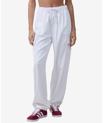 Women's Woven Cargo Pants White $31.79 Pants