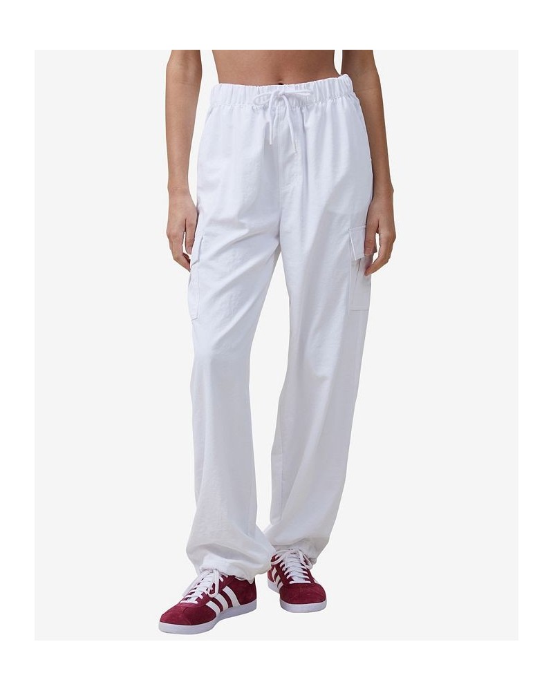 Women's Woven Cargo Pants White $31.79 Pants