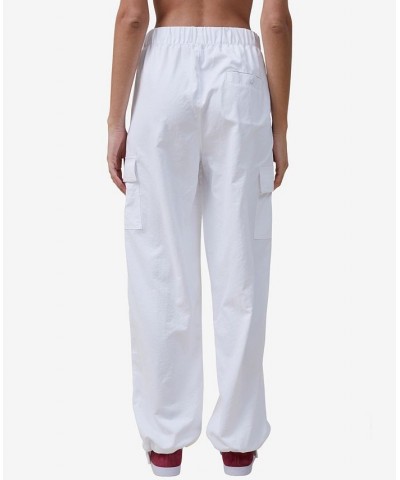 Women's Woven Cargo Pants White $31.79 Pants