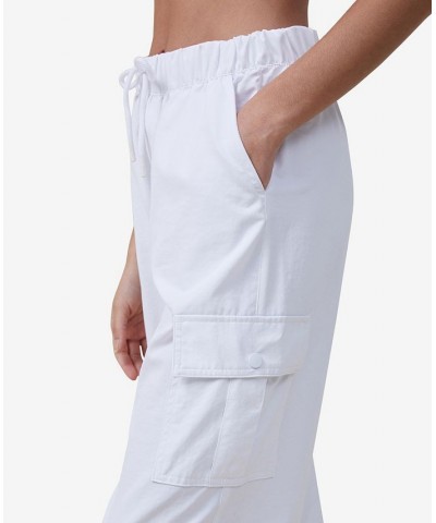 Women's Woven Cargo Pants White $31.79 Pants