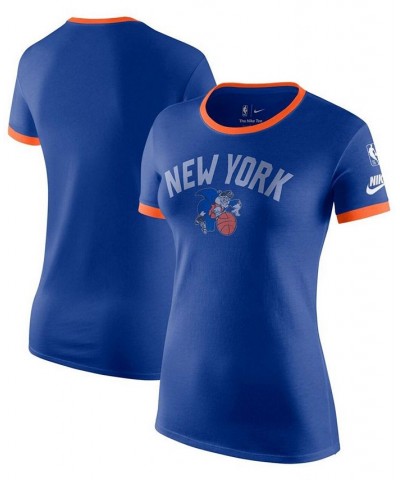 Women's Blue Orange New York Knicks NBA 75th Anniversary Ringer T-shirt Blue, Orange $20.70 Tops