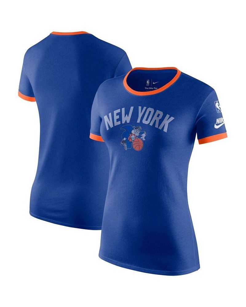 Women's Blue Orange New York Knicks NBA 75th Anniversary Ringer T-shirt Blue, Orange $20.70 Tops