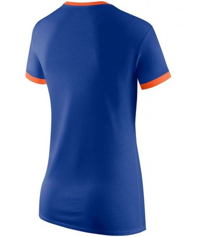 Women's Blue Orange New York Knicks NBA 75th Anniversary Ringer T-shirt Blue, Orange $20.70 Tops