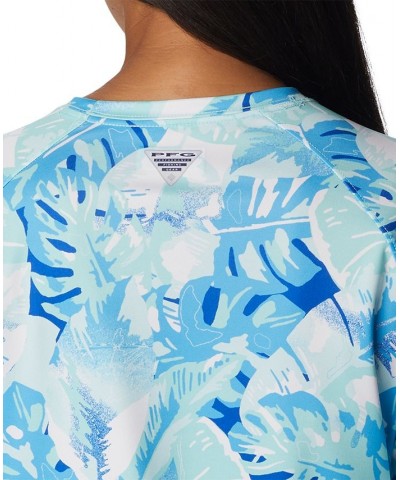 Women's PFG Super Tidal Tee™ Omni-Shade™ T-Shirt Blue $30.60 Tops