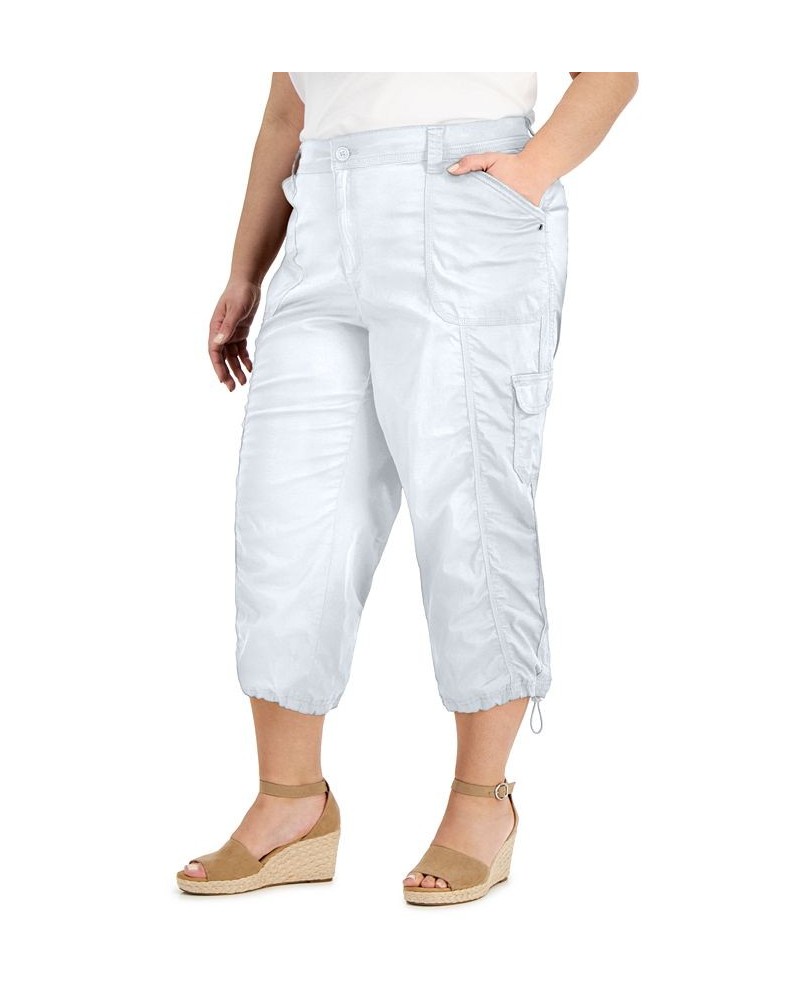 Plus Size Bungee-Hem Capri Pants Bright White $20.85 Pants