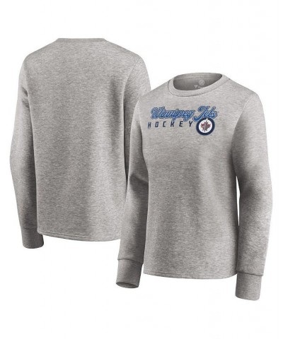 Women's Branded Heathered Gray Winnipeg Jets Fan Favorite Script Pullover Sweatshirt Heathered Gray $28.67 Sweatshirts