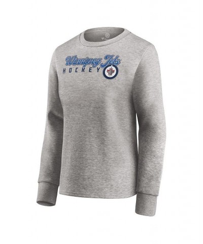 Women's Branded Heathered Gray Winnipeg Jets Fan Favorite Script Pullover Sweatshirt Heathered Gray $28.67 Sweatshirts