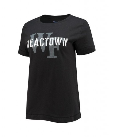 Women's Black Wake Forest Demon Deacons Deactown Wordmark T-shirt Black $22.41 Tops