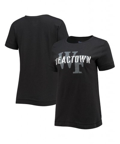 Women's Black Wake Forest Demon Deacons Deactown Wordmark T-shirt Black $22.41 Tops