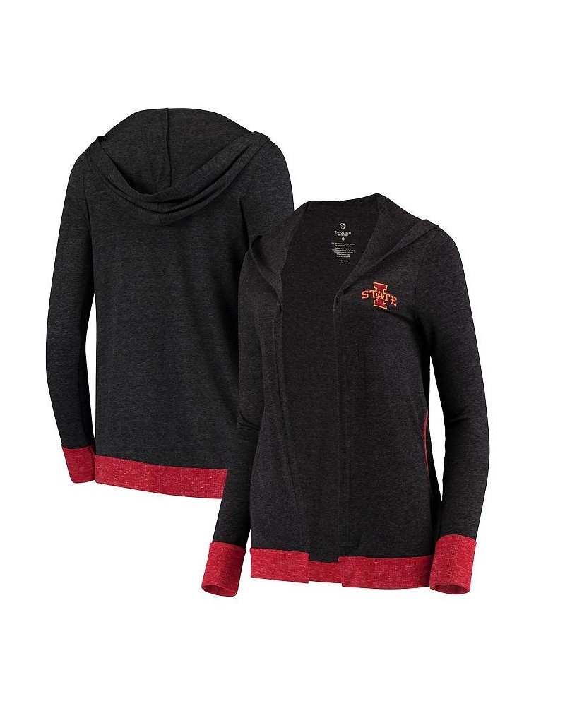 Women's Charcoal Iowa State Cyclones Steeplechase Open Hooded Tri-Blend Cardigan Gray $20.00 Sweaters