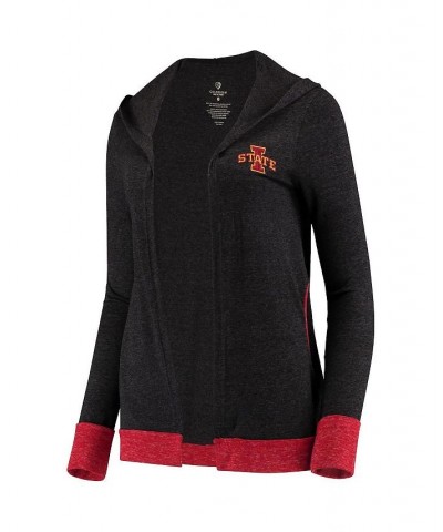 Women's Charcoal Iowa State Cyclones Steeplechase Open Hooded Tri-Blend Cardigan Gray $20.00 Sweaters