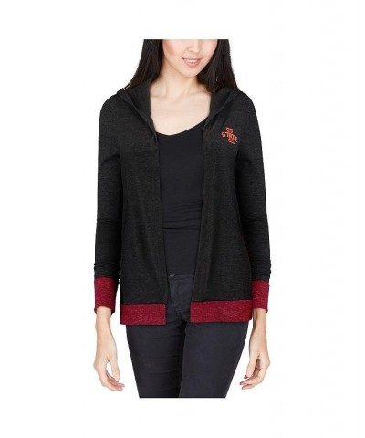 Women's Charcoal Iowa State Cyclones Steeplechase Open Hooded Tri-Blend Cardigan Gray $20.00 Sweaters