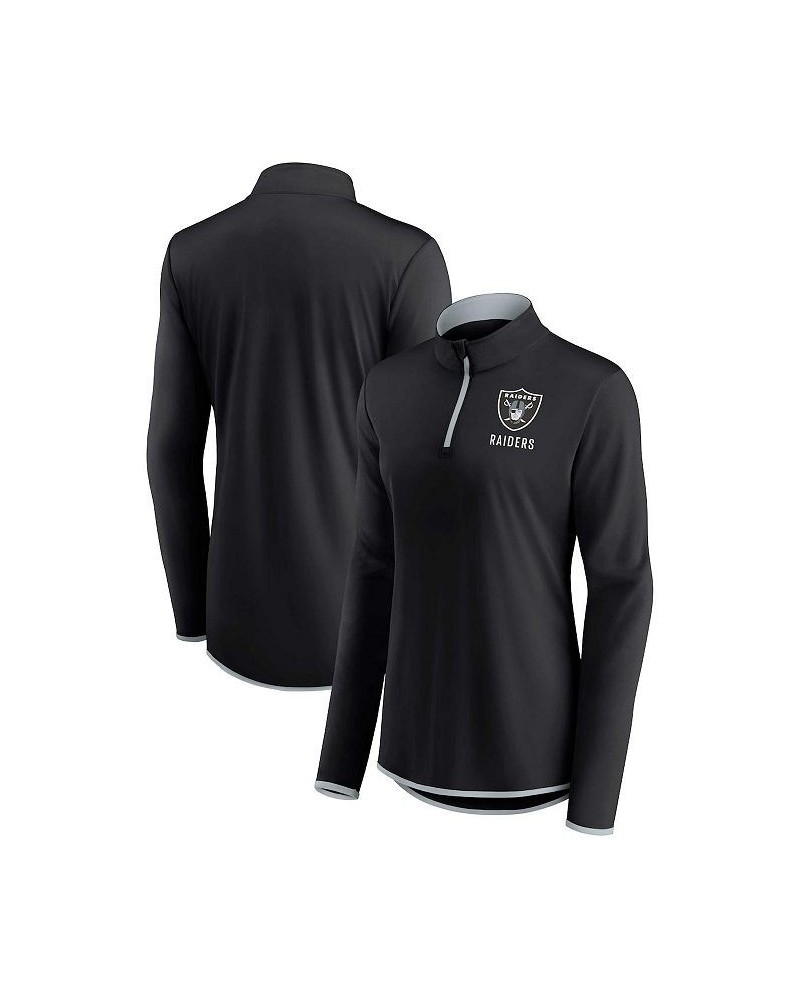 Women's Branded Black Las Vegas Raiders Worth the Drive Quarter-Zip Top Black $31.50 Tops