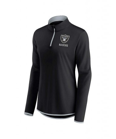 Women's Branded Black Las Vegas Raiders Worth the Drive Quarter-Zip Top Black $31.50 Tops