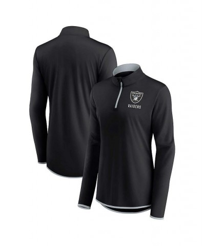 Women's Branded Black Las Vegas Raiders Worth the Drive Quarter-Zip Top Black $31.50 Tops