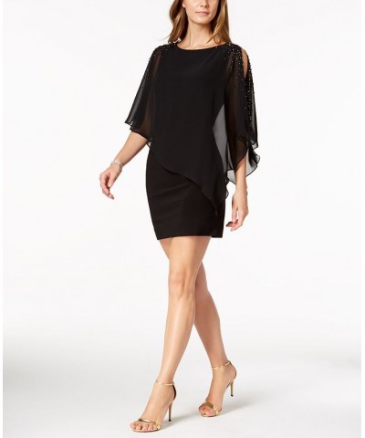 Capelet Sheath Dress Black $44.03 Dresses