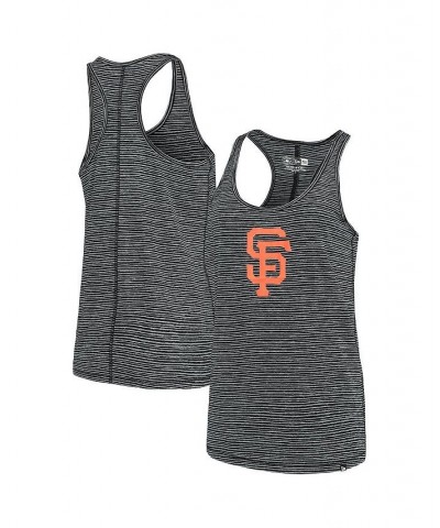 Women's Black San Francisco Giants Space Dye Jersey Tri-Blend Tank Top Black $16.40 Tops