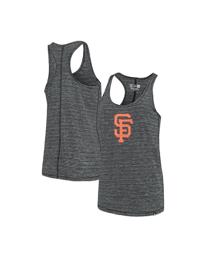 Women's Black San Francisco Giants Space Dye Jersey Tri-Blend Tank Top Black $16.40 Tops