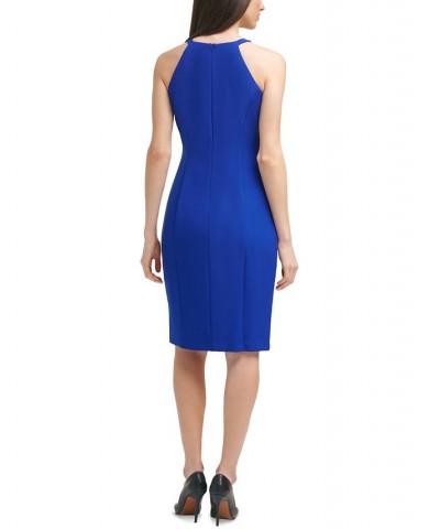 Halter Bodycon Dress Blue $53.28 Dresses