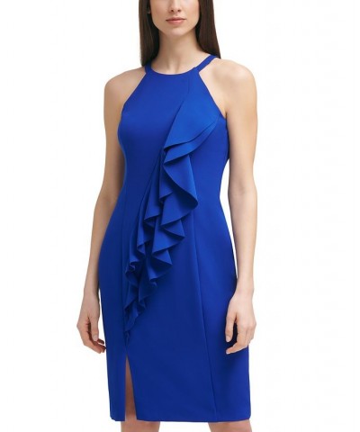 Halter Bodycon Dress Blue $53.28 Dresses