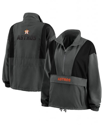 Women's Charcoal Houston Astros Packable Half-Zip Jacket Charcoal $35.20 Jackets