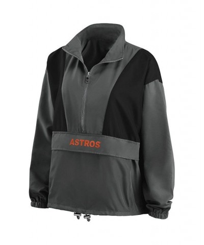 Women's Charcoal Houston Astros Packable Half-Zip Jacket Charcoal $35.20 Jackets