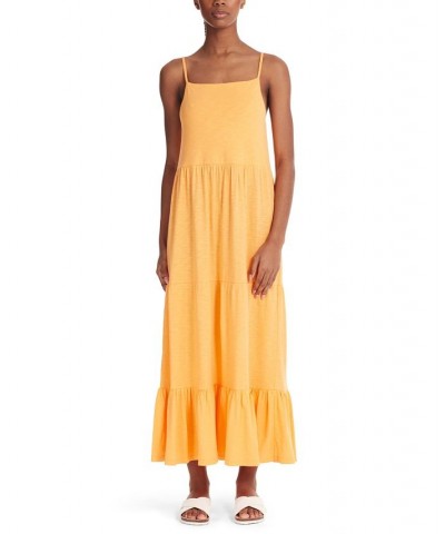 Marc New York Women's Performance Solid Peasant Dress Orange $30.42 Dresses