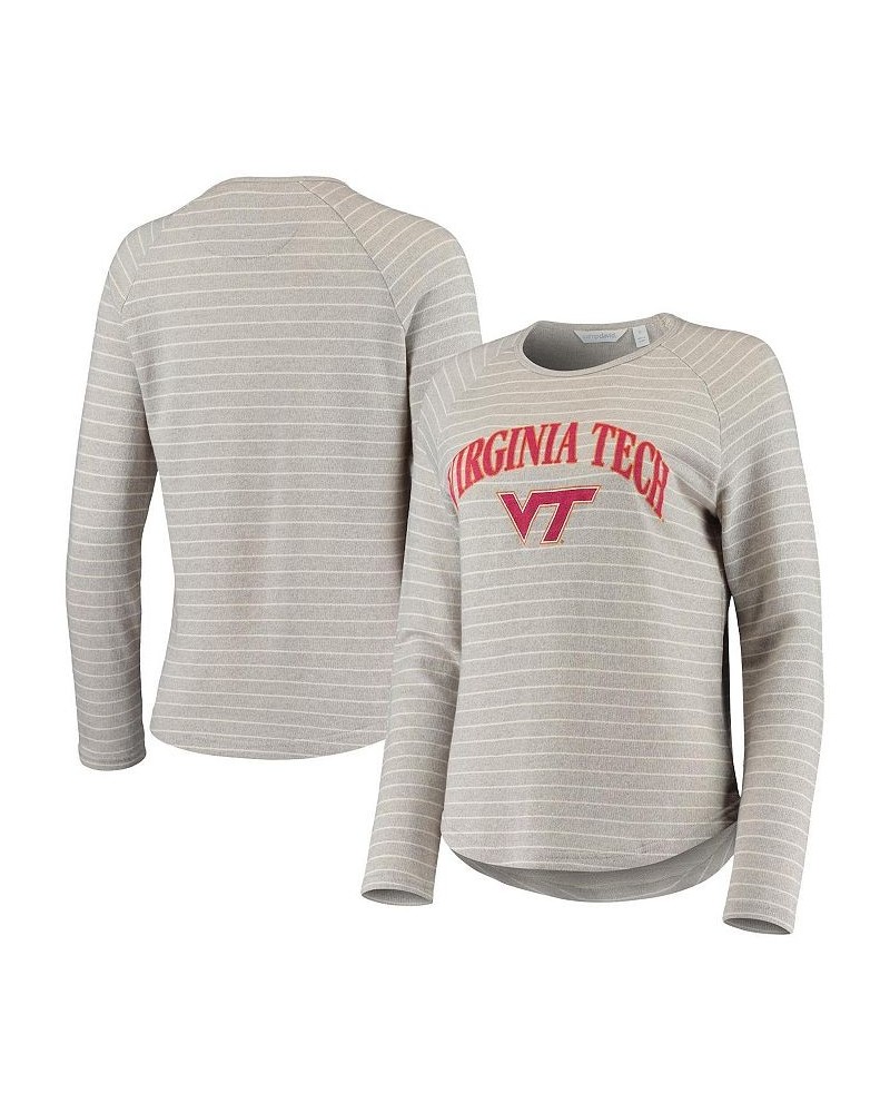 Women's Heathered Gray Virginia Tech Hokies Seaside Striped French Terry Raglan Pullover Sweatshirt Heathered Gray $30.79 Swe...