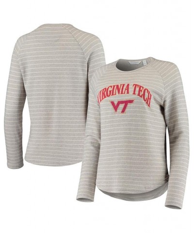 Women's Heathered Gray Virginia Tech Hokies Seaside Striped French Terry Raglan Pullover Sweatshirt Heathered Gray $30.79 Swe...