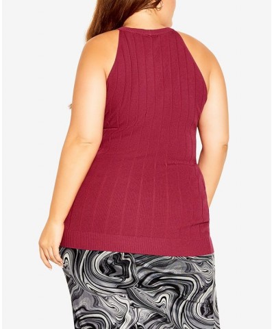 Plus Size Trendy Aurora Halter Top Magenta $42.50 Tops