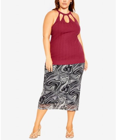 Plus Size Trendy Aurora Halter Top Magenta $42.50 Tops