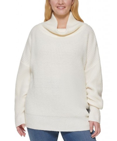 Trendy Plus Size Oversized Turtleneck Sweater Mascarpone $23.78 Sweaters