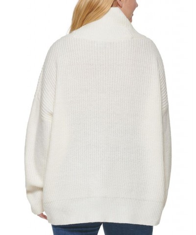 Trendy Plus Size Oversized Turtleneck Sweater Mascarpone $23.78 Sweaters