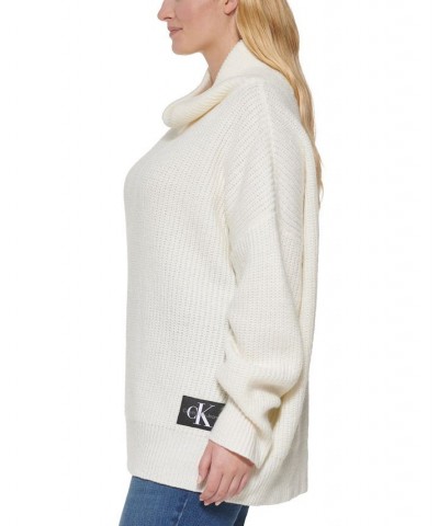 Trendy Plus Size Oversized Turtleneck Sweater Mascarpone $23.78 Sweaters