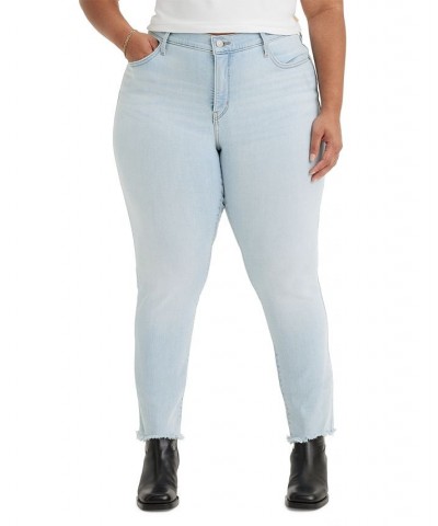 Trendy Plus Size Striped Turtleneck Top & Skinny-Leg Shaping Jeans Slate Scan $18.20 Jeans