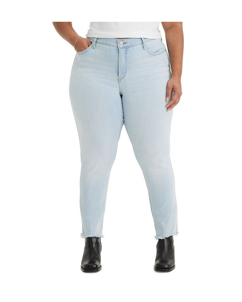 Trendy Plus Size Striped Turtleneck Top & Skinny-Leg Shaping Jeans Slate Scan $18.20 Jeans