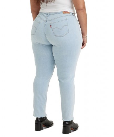 Trendy Plus Size Striped Turtleneck Top & Skinny-Leg Shaping Jeans Slate Scan $18.20 Jeans