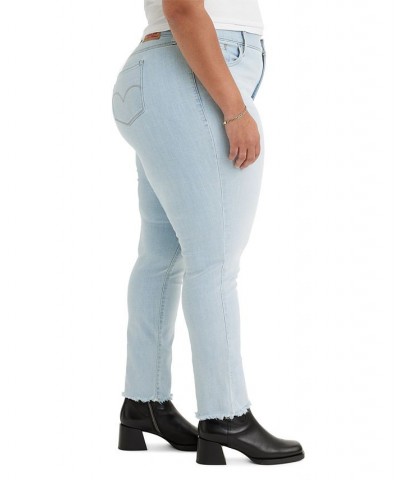 Trendy Plus Size Striped Turtleneck Top & Skinny-Leg Shaping Jeans Slate Scan $18.20 Jeans