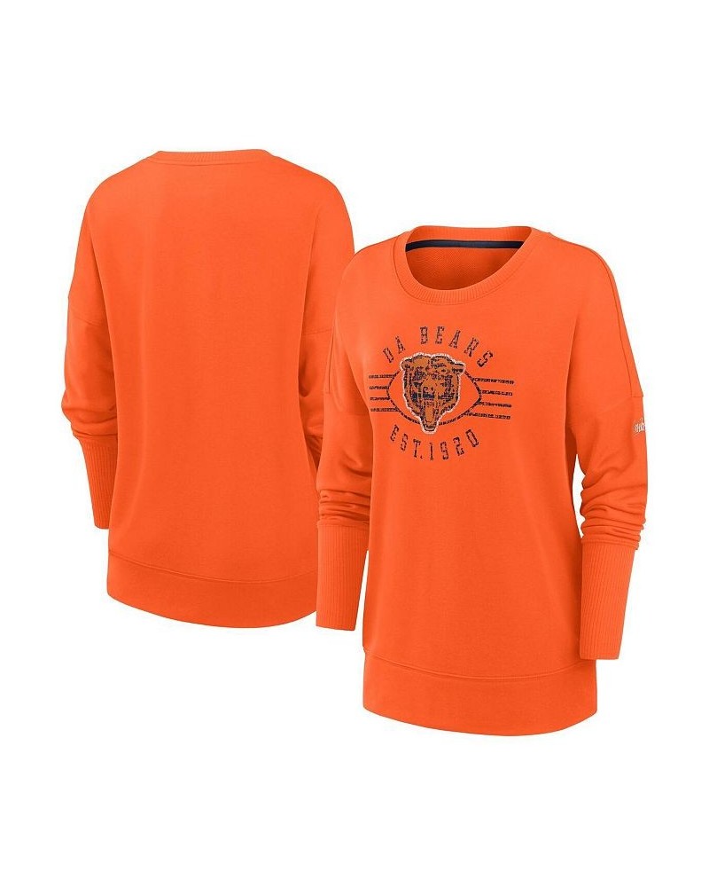 Women's Orange Chicago Bears Rewind Playback Icon Performance Pullover Sweatshirt Orange $41.59 Sweatshirts