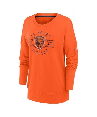 Women's Orange Chicago Bears Rewind Playback Icon Performance Pullover Sweatshirt Orange $41.59 Sweatshirts