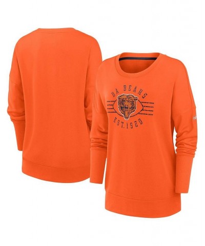 Women's Orange Chicago Bears Rewind Playback Icon Performance Pullover Sweatshirt Orange $41.59 Sweatshirts