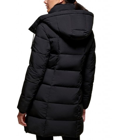 Women's Hooded Puffer Coat Black $77.90 Coats